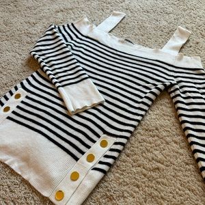 Express Striped Sweater with Buttons - Size M